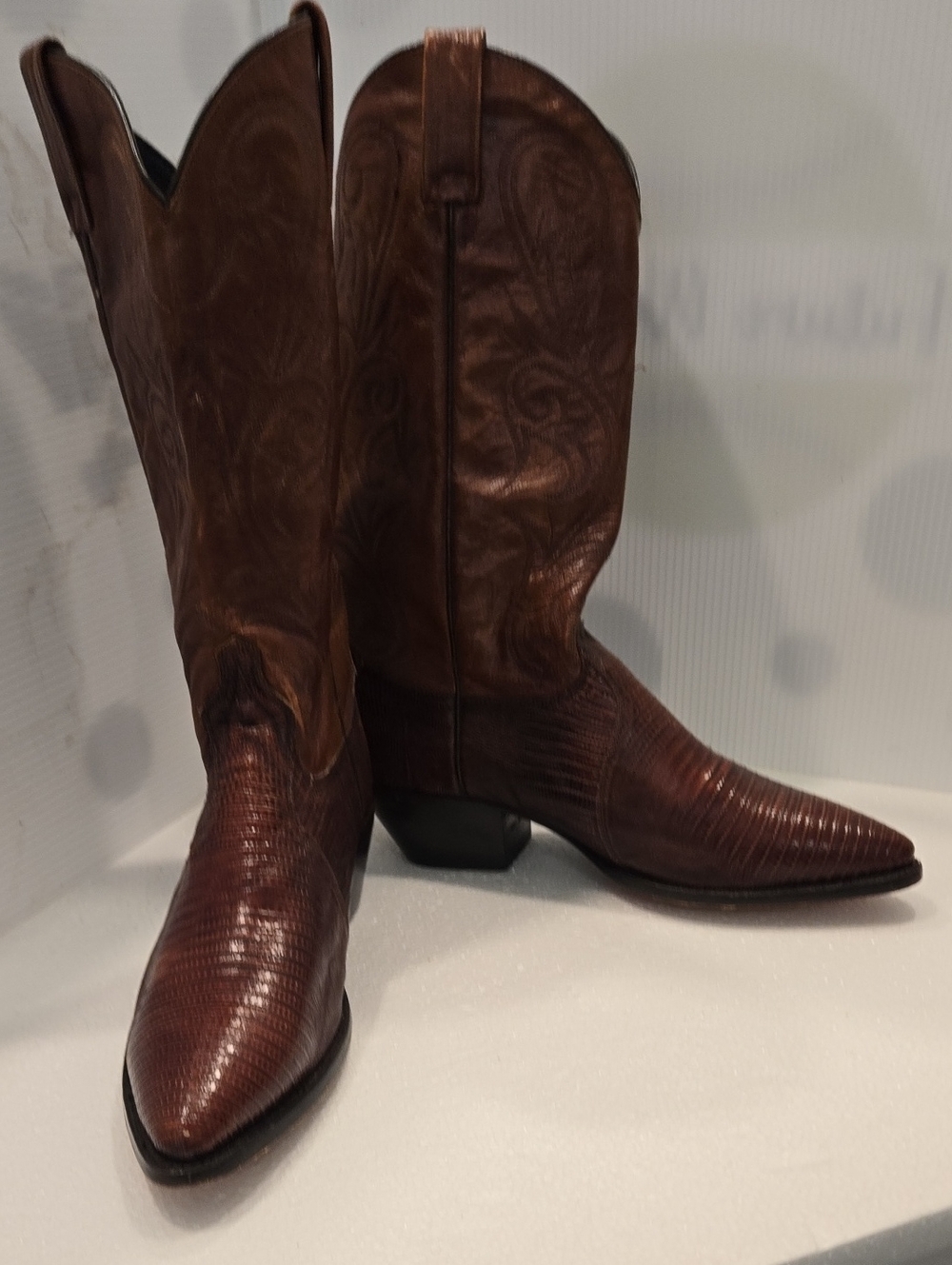 Dan Post Lizard Women's Dark Brown Exotic-Texture Cowgirl Boots